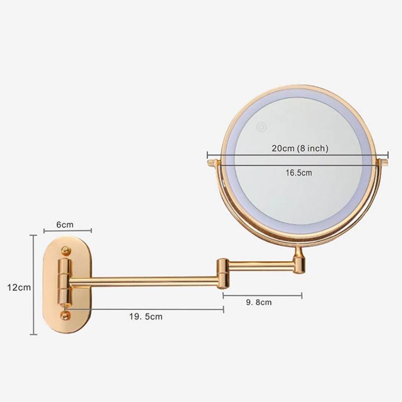GlamGlow LED Makeup Mirror – Magnifying Vanity Mirror with Dimmable Touch Light & 360° Rotation