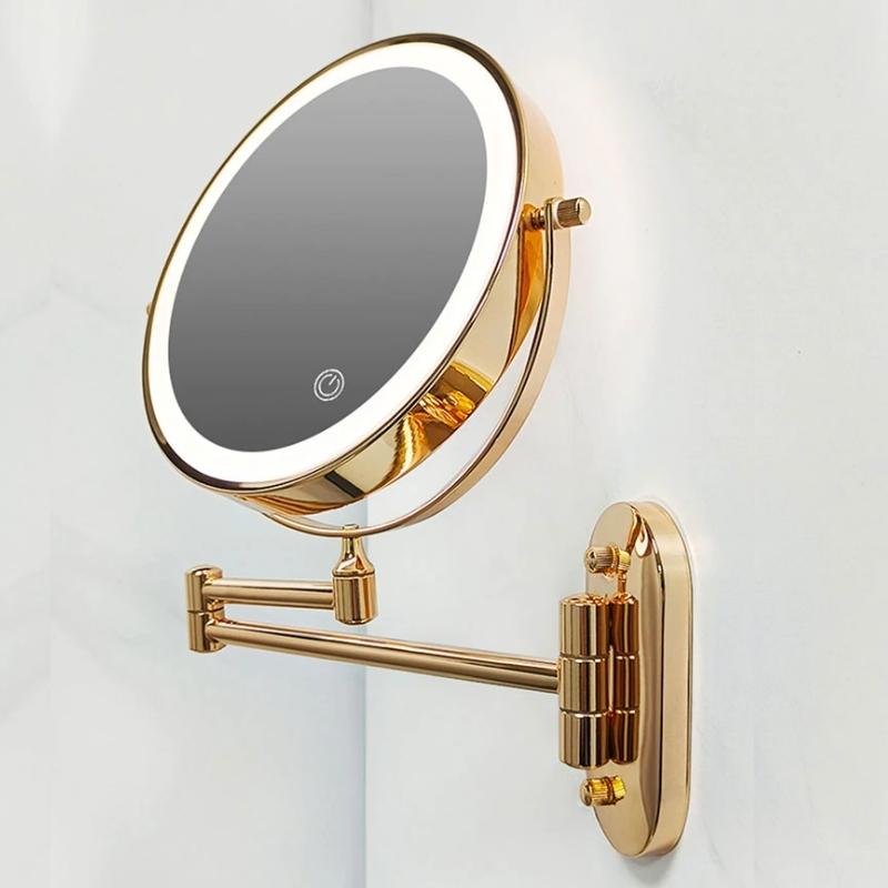 GlamGlow LED Makeup Mirror – Magnifying Vanity Mirror with Dimmable Touch Light & 360° Rotation