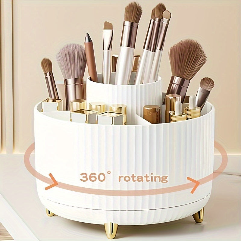 GlamSpin 360 roterende makeup- og skrivebordsorganisator med 5 rum