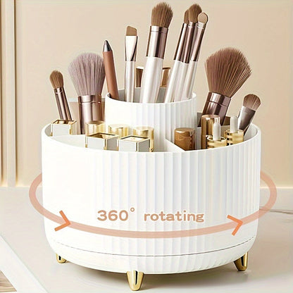 GlamSpin 360 roterende makeup- og skrivebordsorganisator med 5 rum