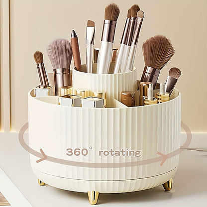 GlamSpin 360 roterende makeup- og skrivebordsorganisator med 5 rum