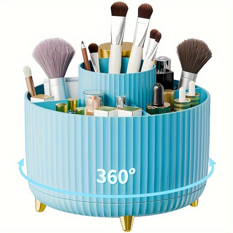GlamSpin 360 roterende makeup- og skrivebordsorganisator med 5 rum