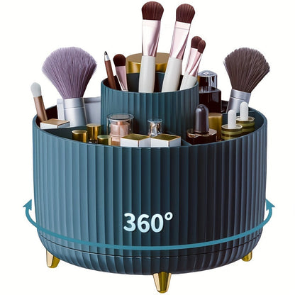 GlamSpin 360 roterende makeup- og skrivebordsorganisator med 5 rum