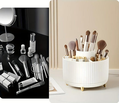 GlamSpin 360 roterende makeup- og skrivebordsorganisator med 5 rum