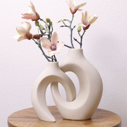 Gleora verstrengelde keramische bloemenvaas elegante decoratieve centerpiece