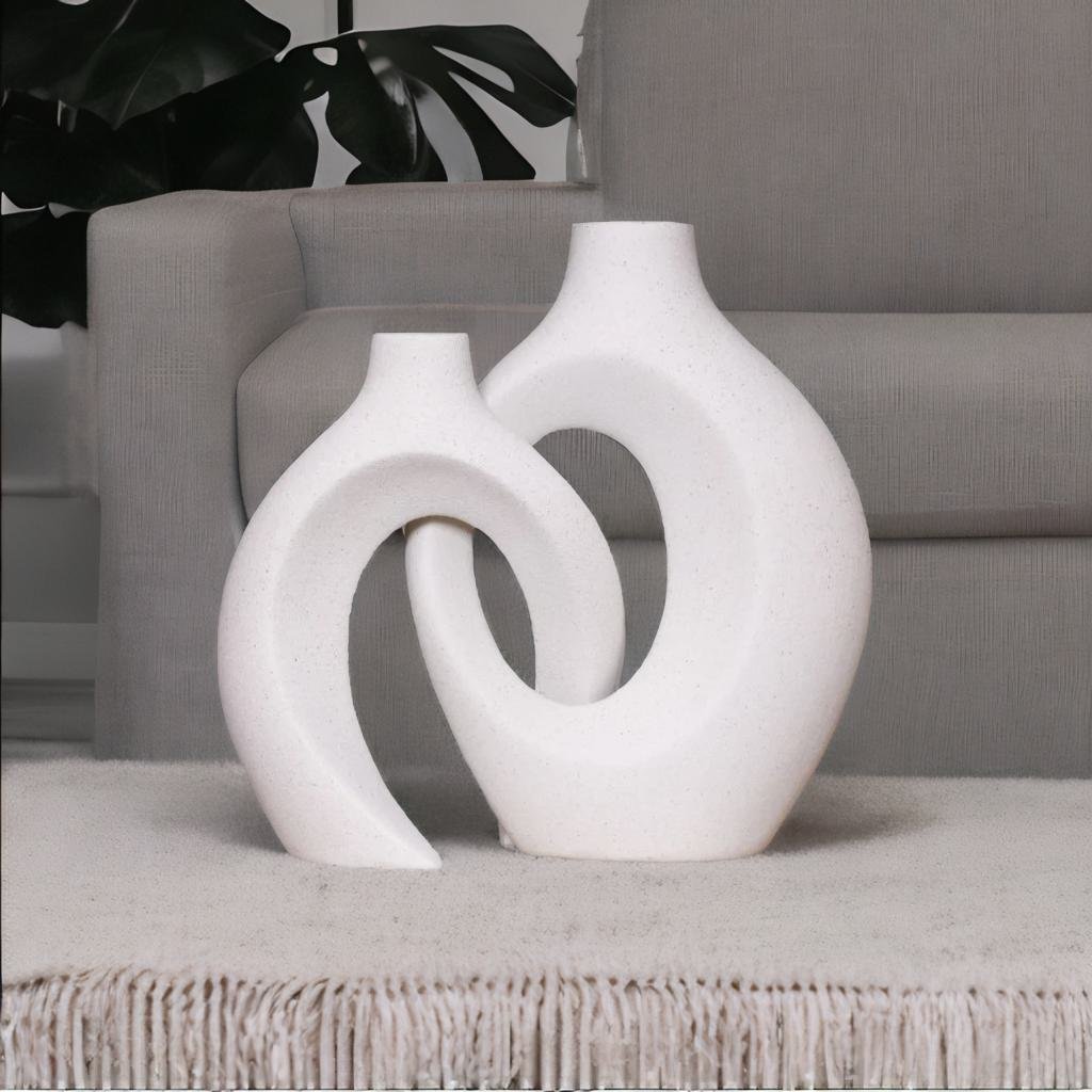 Gleora verstrengelde keramische bloemenvaas elegante decoratieve centerpiece