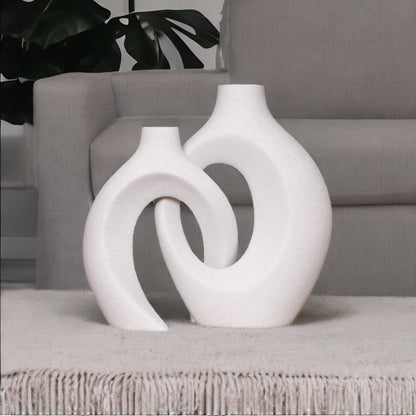 Gleora verstrengelde keramische bloemenvaas elegante decoratieve centerpiece