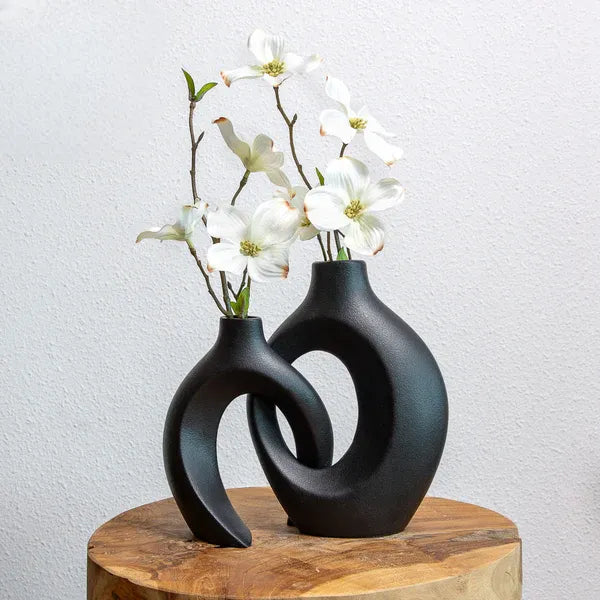 Gleora verstrengelde keramische bloemenvaas elegante decoratieve centerpiece