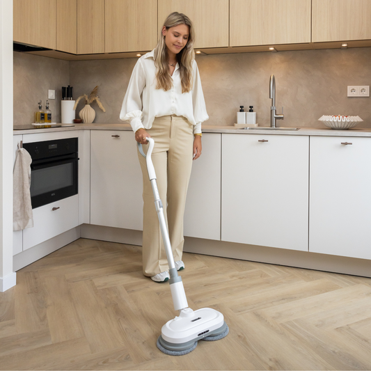 GlidePro snoerloze slimme mop met sprayfunctie en herbruikbare pads voor moeiteloos vloerreiniging