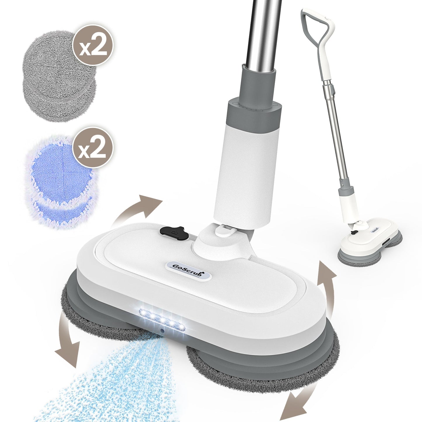 GlidePro Cordless Smart Mop with Spray Function and Reusable Pads for Effortless Floor Cleaning