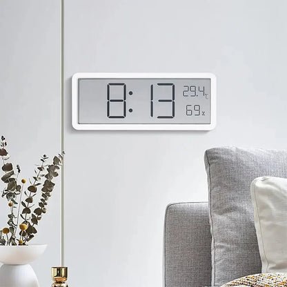 GlowTime digital LED vægur med temperatur- og fugtighedsdisplay