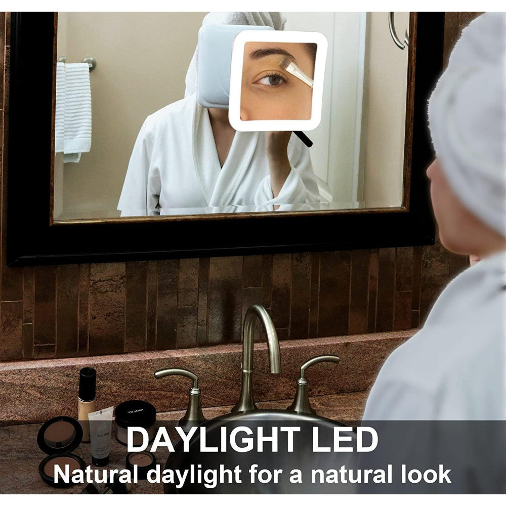 GlowView 10X LED Forstørrelsesspejl – Bærbart Makeup Spejl med Sugekop