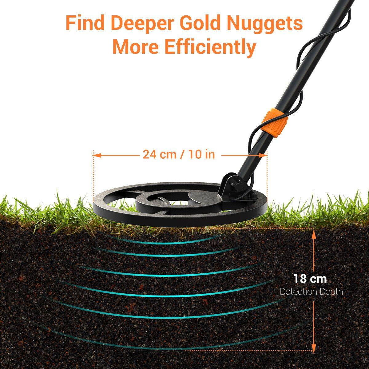 Gouden metaaldetector handheld all-metal pinpoint detector voor volwassenen en kinderen