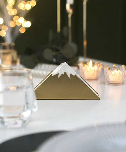 Gold Stainless Steel Napkin Holder with Sculptural Design
