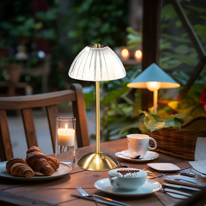 Golden Touch-bordlampe, USB-genopladelig, LED, krystalskærm