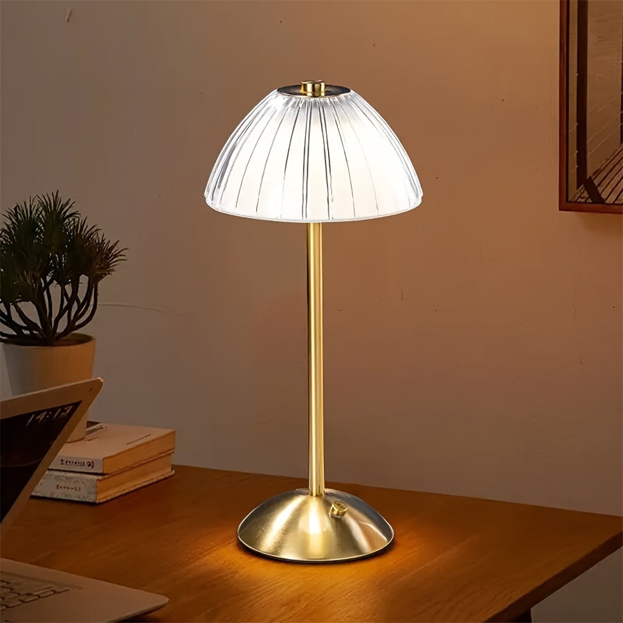 Golden Touch-bordlampe, USB-genopladelig, LED, krystalskærm