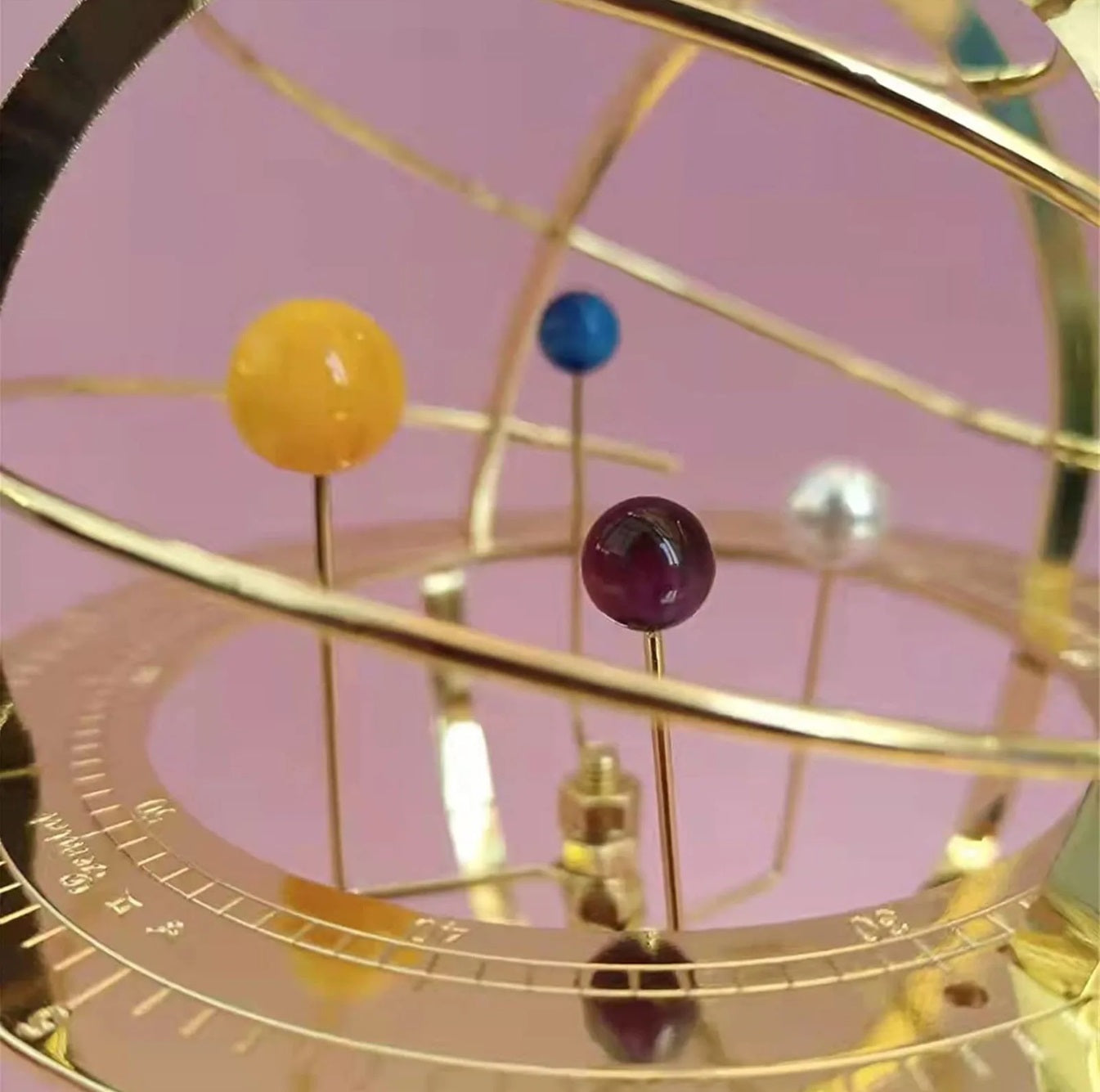 Grand Orrery solsystemmodel – håndlavet messing planetudstilling