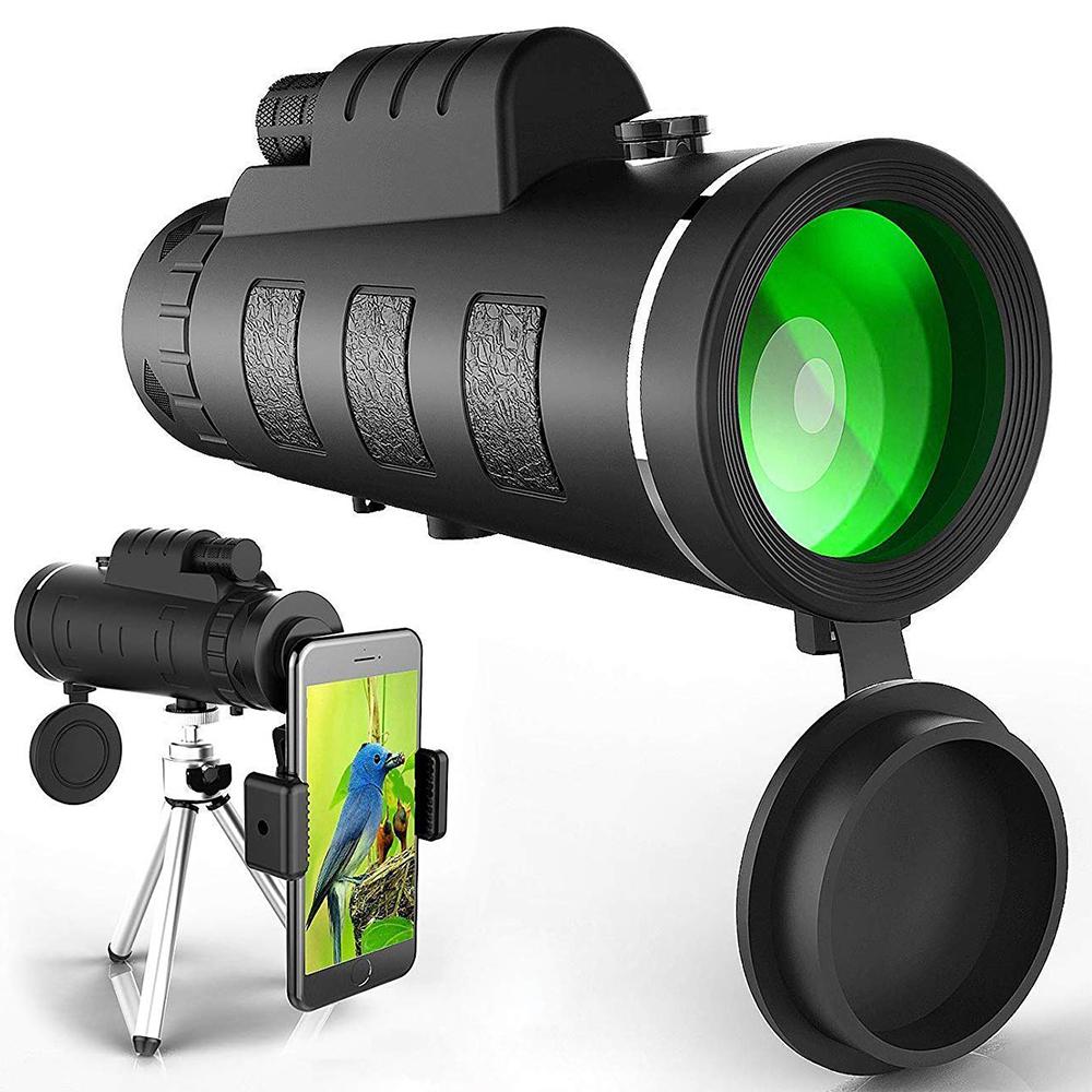 HD Monocular Telescope with Smartphone Holder and Tripod for Outdoor Viewing
