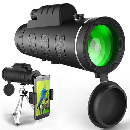 HD Monocular Telescope with Smartphone Holder and Tripod for Outdoor Viewing