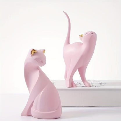 Handcrafted Decorative Cat Figurine with Scandinavian Style