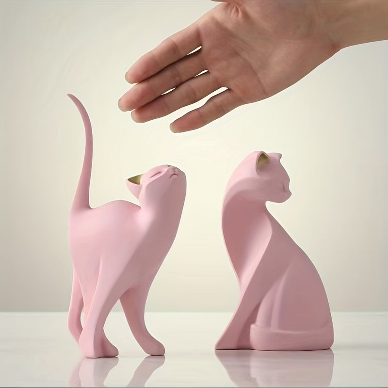 Handcrafted Decorative Cat Figurine with Scandinavian Style