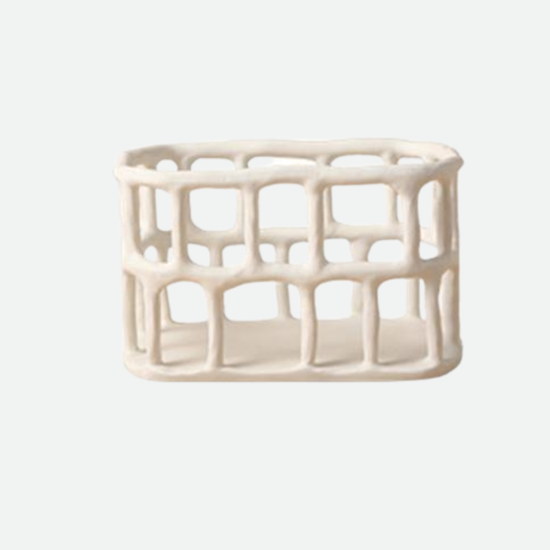 Handcrafted Resin Fruit Basket with Natural Woven Design