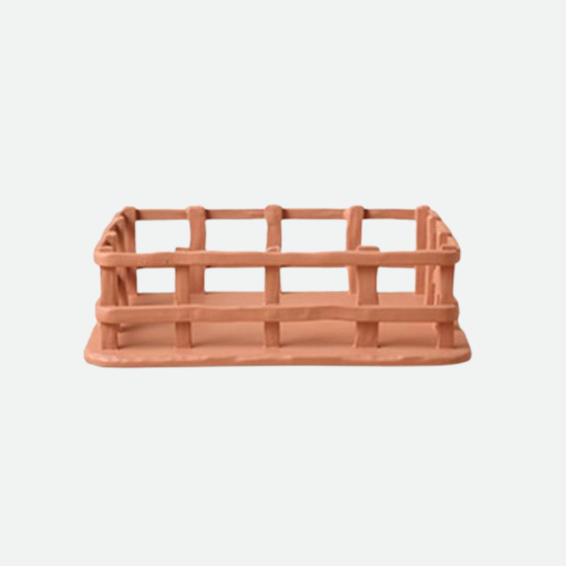 Handcrafted Resin Fruit Basket with Natural Woven Design