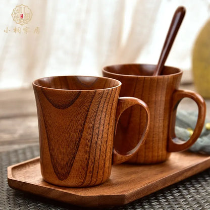 Handmade Hardwood Mugs with Natural Wood Grain