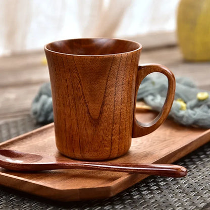 Handmade Hardwood Mugs with Natural Wood Grain