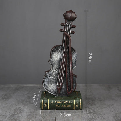 Håndlavet retrofigur af musiker i resin til musikalsk boligindretning
