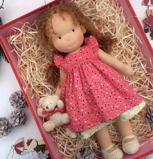 Handmade Waldorf Doll Soft Natural Toy for Imaginative Play