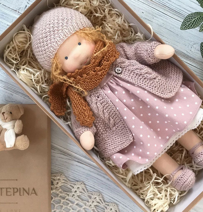 Handmade Waldorf Doll Soft Natural Toy for Imaginative Play