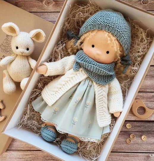 Handmade Waldorf Doll Soft Natural Toy for Imaginative Play