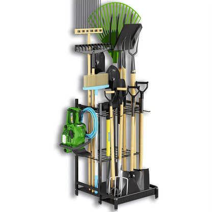 Heavy Duty Metal Garden Tool Rack Outdoor Storage Organizer