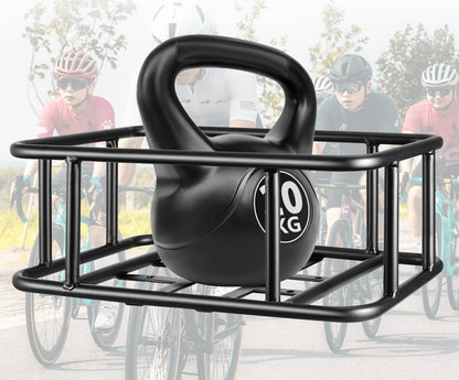Zware metalen achterfietsmand met rek grote metalen drager