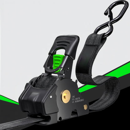 Heavy-duty intrekbare ratelspanbanden, set met haken voor het vastzetten van lading