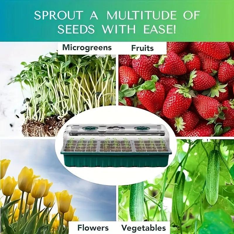 Indoor Seed Starter Kit with LED Grow Light and Humidity Dome for Easy Home Gardening