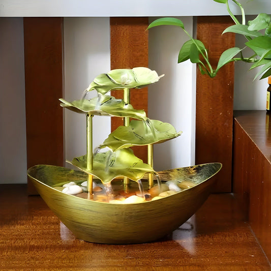 IronLeaf tafelbladfontein vintage LED waterornament voor thuis en kantoor