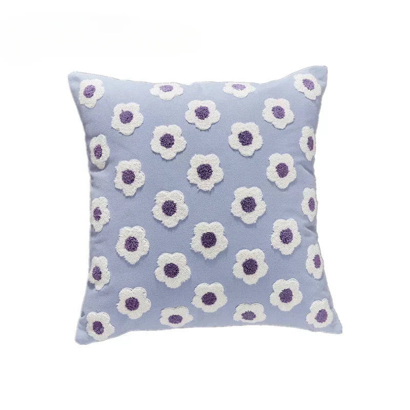 Jacquard-kussenhoes met geweven zonnebloempatroon en verborgen ritssluiting
