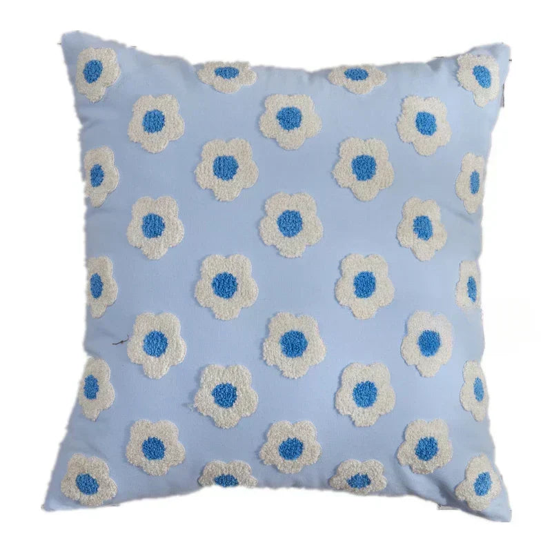Jacquard-kussenhoes met geweven zonnebloempatroon en verborgen ritssluiting