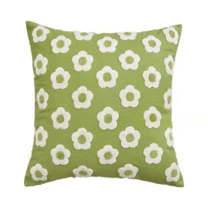 Jacquard-kussenhoes met geweven zonnebloempatroon en verborgen ritssluiting