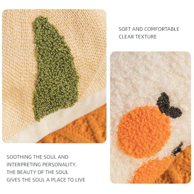 Jacquard-kussenhoes met geweven zonnebloempatroon en verborgen ritssluiting