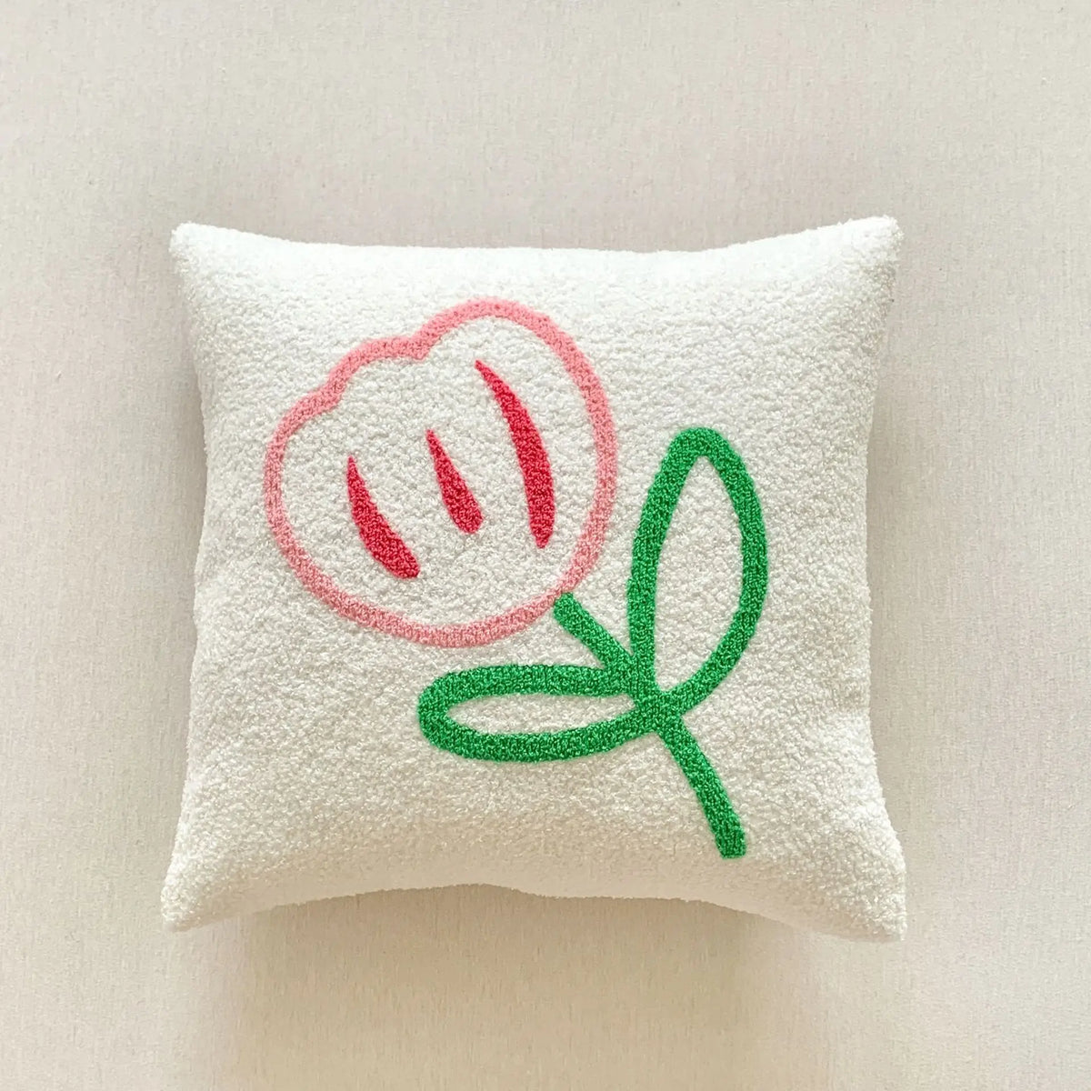 Jacquard-kussenhoes met geweven zonnebloempatroon en verborgen ritssluiting