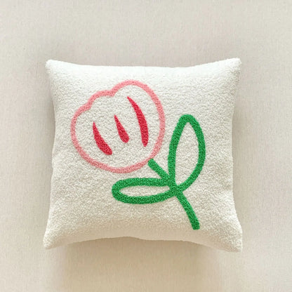 Jacquard-kussenhoes met geweven zonnebloempatroon en verborgen ritssluiting