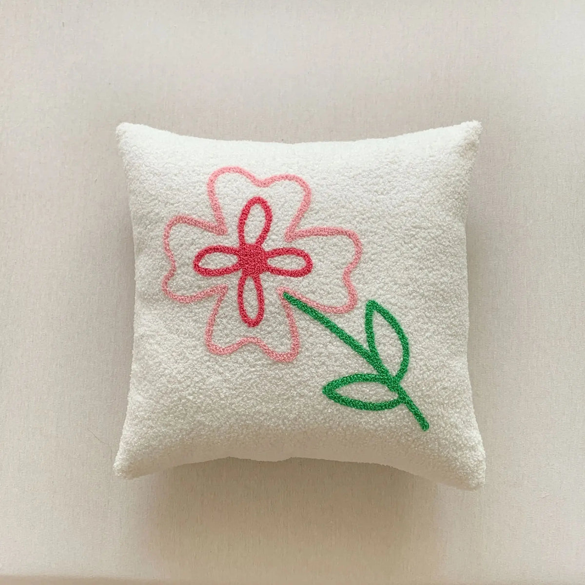 Jacquard-kussenhoes met geweven zonnebloempatroon en verborgen ritssluiting