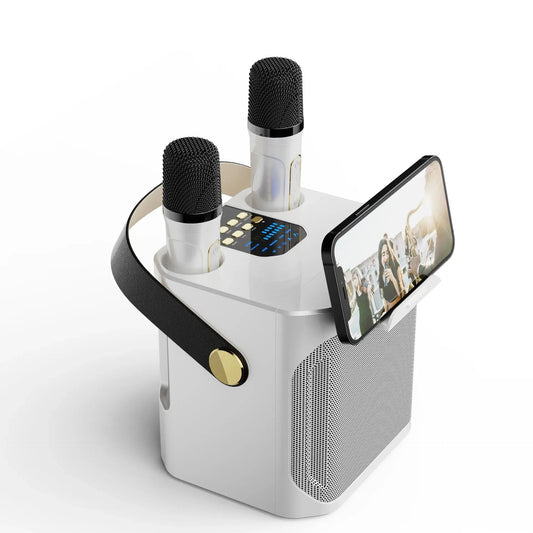 Karaoke Bluetooth Speaker – 360° Sound with Dual Microphones