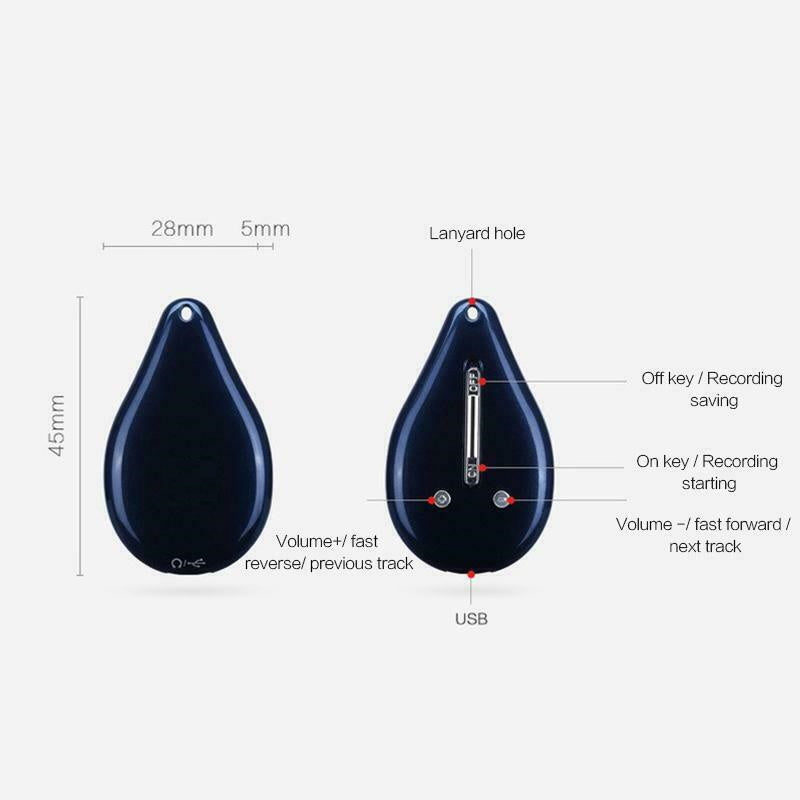 Keychain Voice Recorder with 100 Hour Memory
