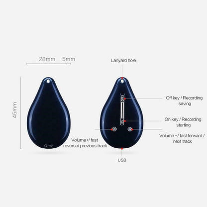 Keychain Voice Recorder with 100 Hour Memory