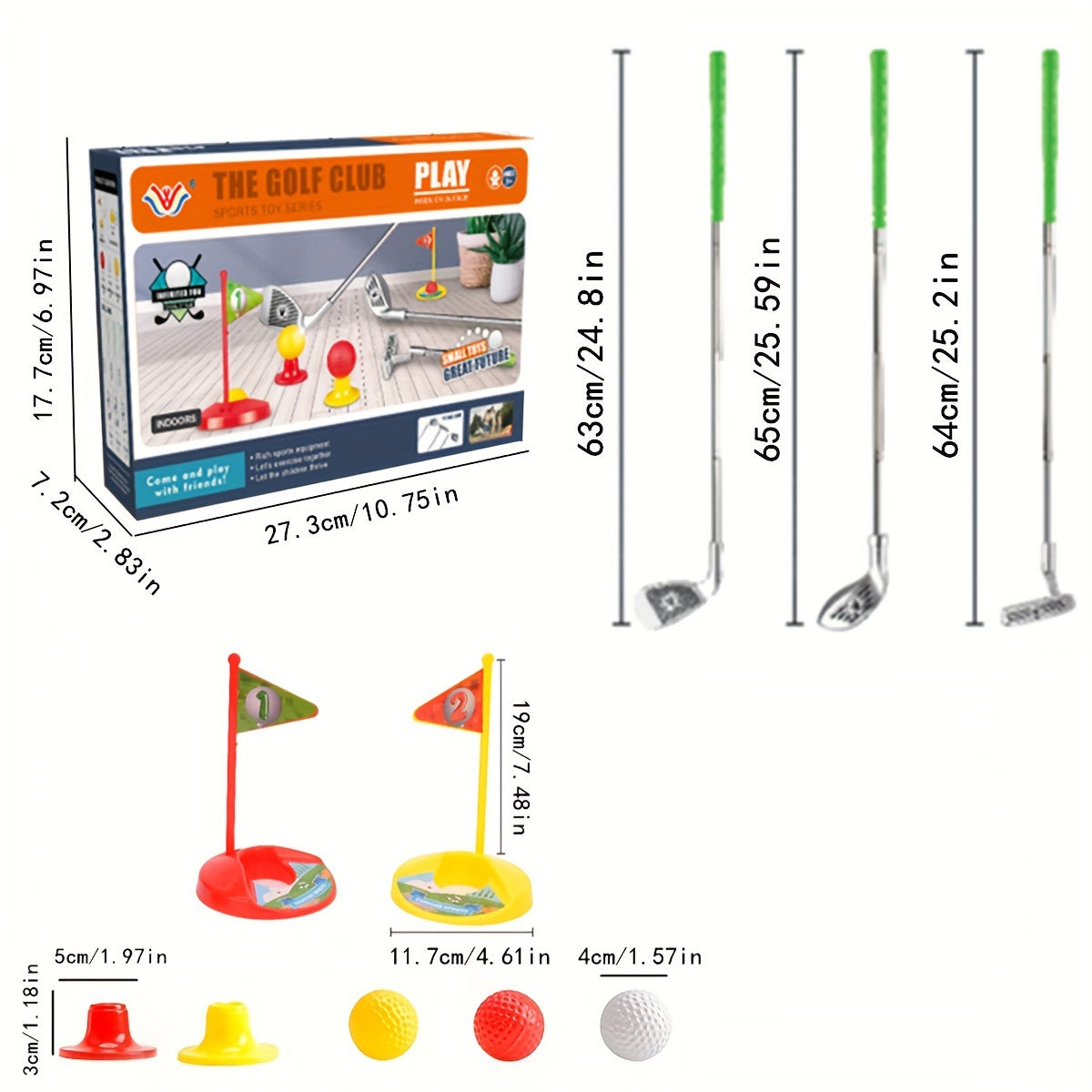 Kinder Verstellbares Golfset Indoor Outdoor Spielzeug für 3 bis 8 Jahre