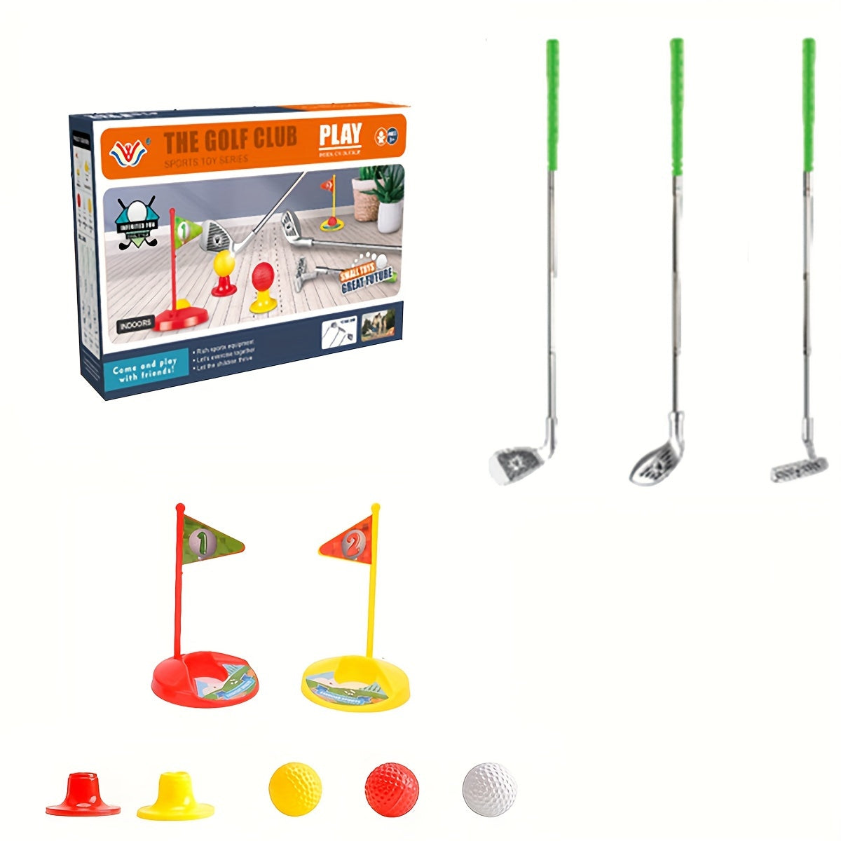 Kinder Verstellbares Golfset Indoor Outdoor Spielzeug für 3 bis 8 Jahre
